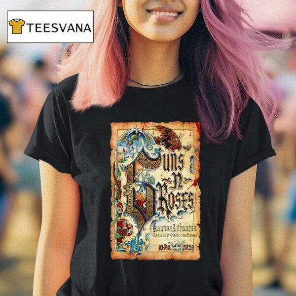 July Concert Guns N Roses Kaunas L T Shirt