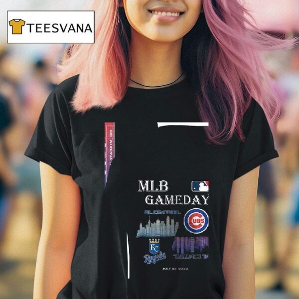 Kansas City Royals Vs Chicago Cubs Mlb Gameday Schedule Skyline City T Shirt