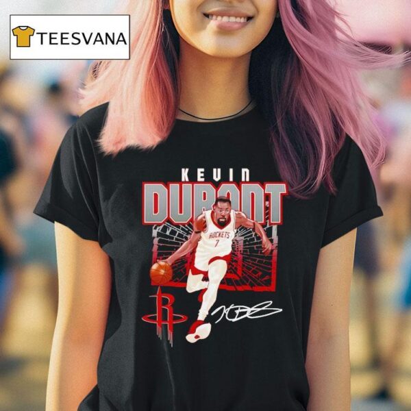 Kevin Durant Houston Rockets Basketball Singature T Shirt