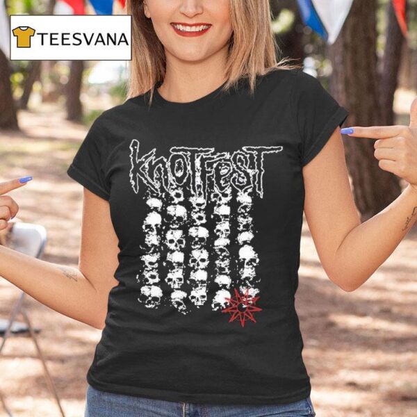Knotfest Stacked Ending Skulls T Shirt