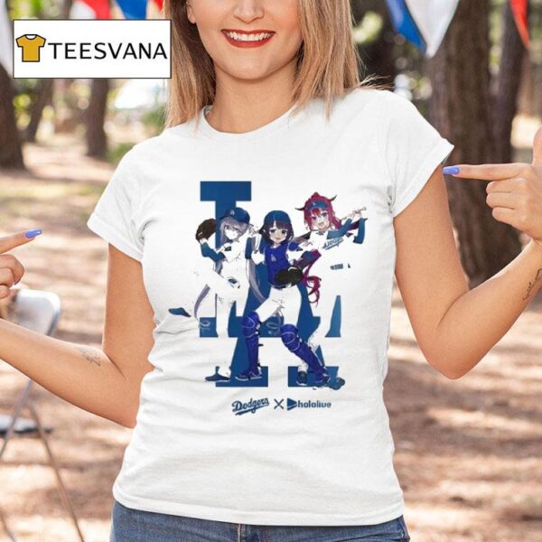 Los Angeles Dodgers X Hololive En Night Waifu Mlb T Shirt
