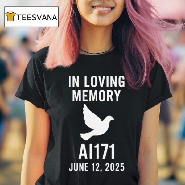 Loving Memory Of Air India Crash Victims Ai Dove T Shirt