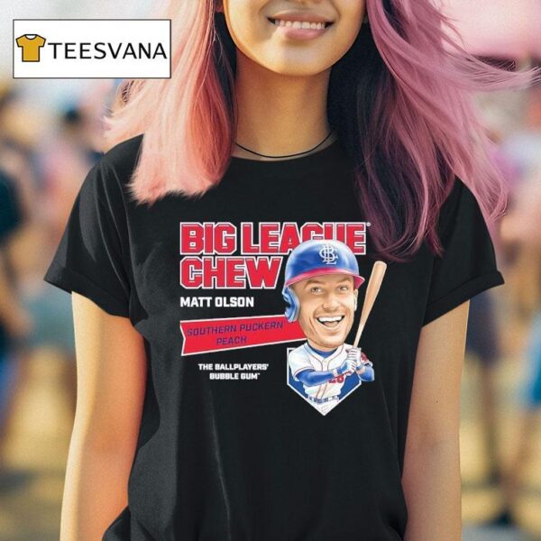 Matt Olson Atlanta Braves Big League Chew Southern Puckern Peach The Ballplayers Bubble Gum T Shirt