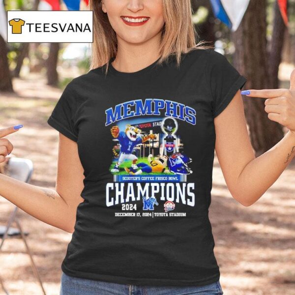 Memphis Tigers Celebration Football Frisco Bowl Champions T Shirt