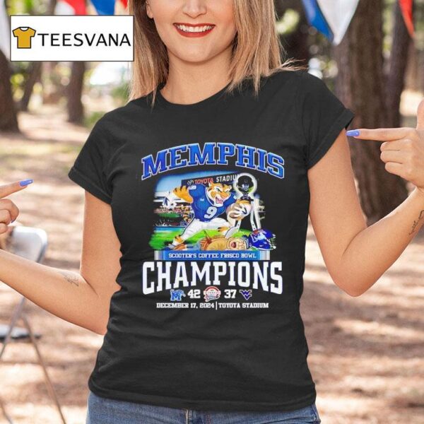 Memphis Tigers Football Scooter S Coffee Frisco Bowl Champions T Shirt