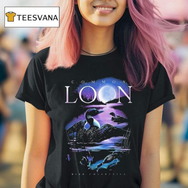 Moonlit Common Loon Bird Collective T Shirt