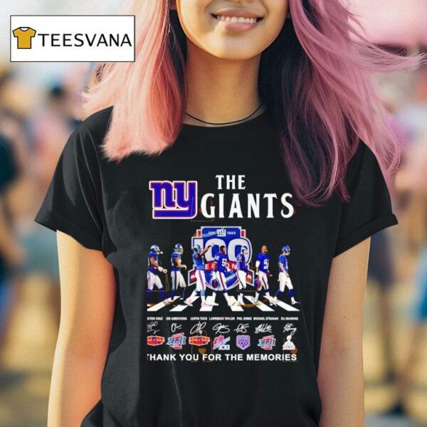 New York Giants Signatures Thank You For The Memories T Shirt
