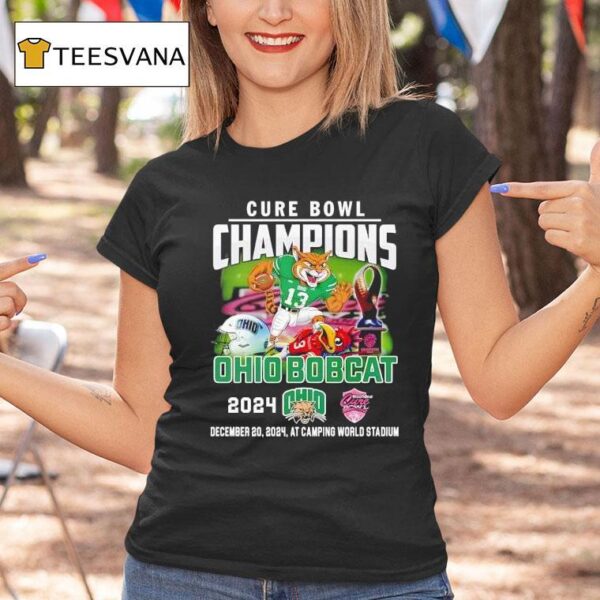 Ohio Bobcats Celebrating The Champions Of Cure Bowl T Shirt