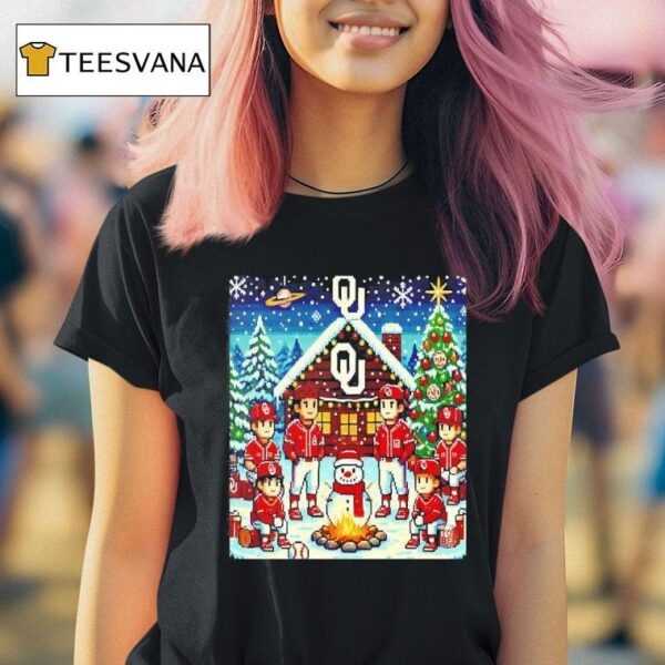 Oklahoma Sooners Baseball Legends Christmas Pixel T Shirt