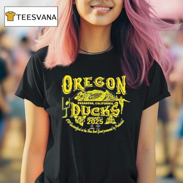 Oregon Ducks Rose Bowl Cfp Quarterfinal Stadium Logo T Shirt