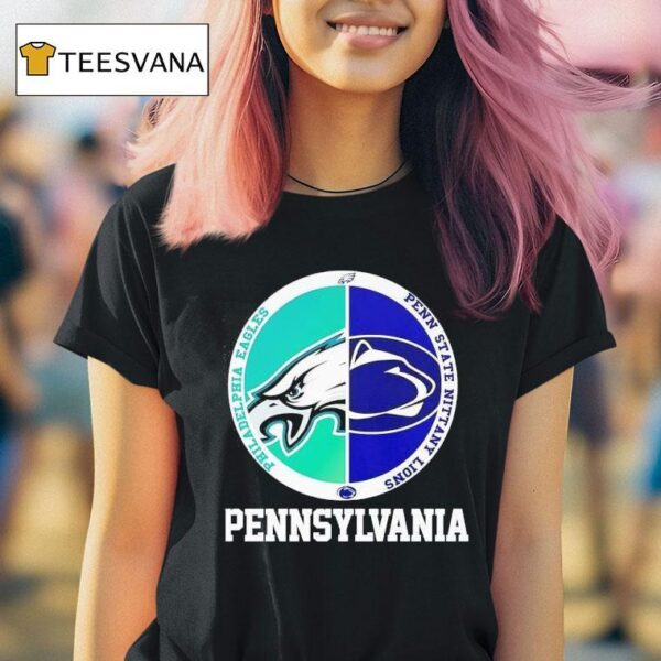 Pennsylvania Philadelphia Eagles Vs Penn State Nittany Lions Logo T Shirt