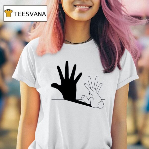 Rabbit Hand Shadow Ringer T Shirt