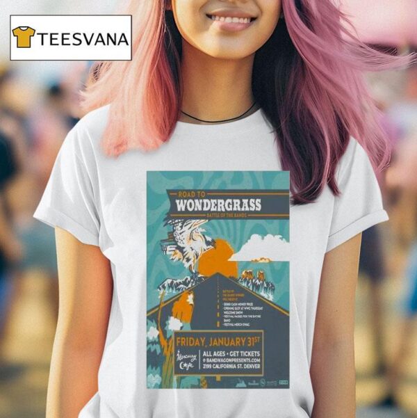 Road To Wondergrass Battle Of The Bands Jan Denver Co T Shirt