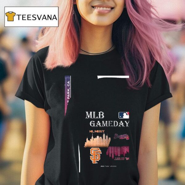 San Francisco Giants Vs Atlanta Braves Mlb Gameday Schedule Skyline City T Shirt