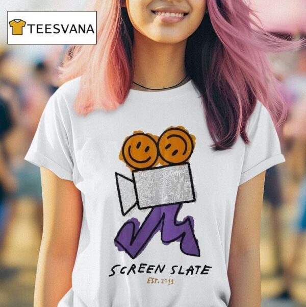 Screen Slate Projector Est Smiley T Shirt