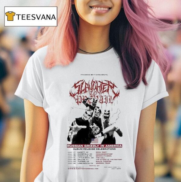 Slaughter To Prevail Tour Dates For Russian Grizzly Album In Usa Brutal Masked T Shirt