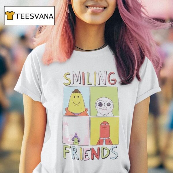 Smiling Friends Character Grid T Shirt