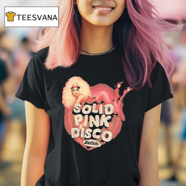 Solid Pink Disco Graphic T Shirt
