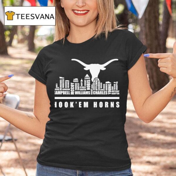 Texas Longhorns Hook Em Horns Skyline City T Shirt
