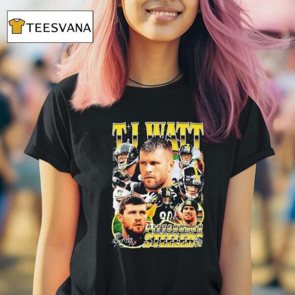 Tj Watt Pittsburgh Slers Football Signature Graphic T Shirt