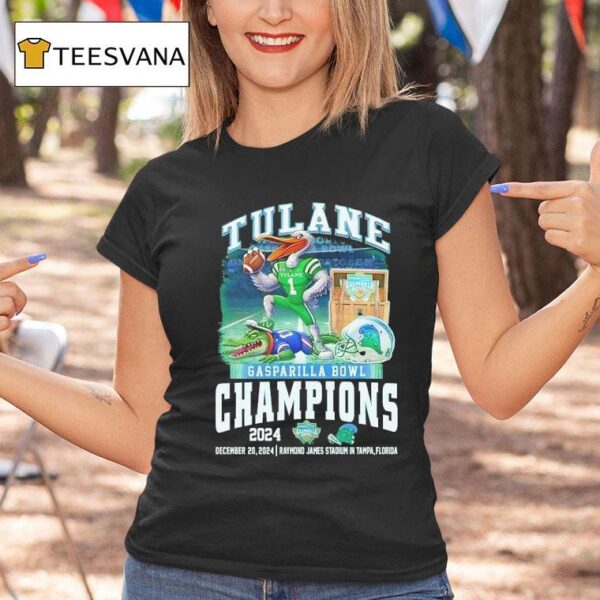 Tulane Green Wave Gasparilla Bowl Champions Florida T Shirt
