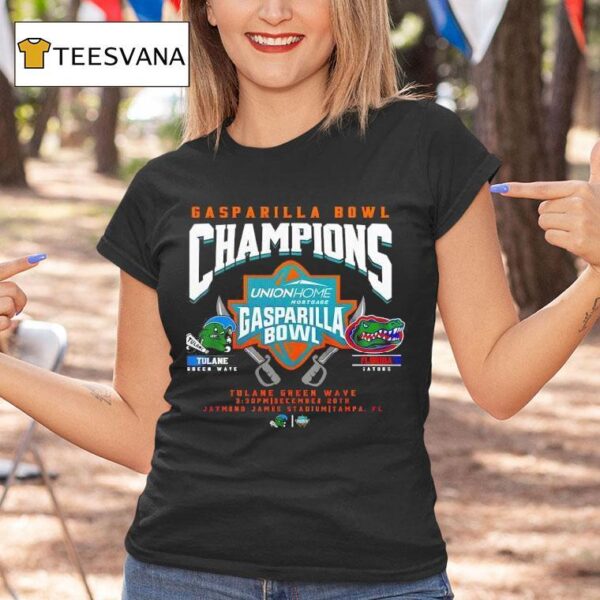 Tulane Green Wave Vs Florida Gators Gasparilla Bowl Champion T Shirt