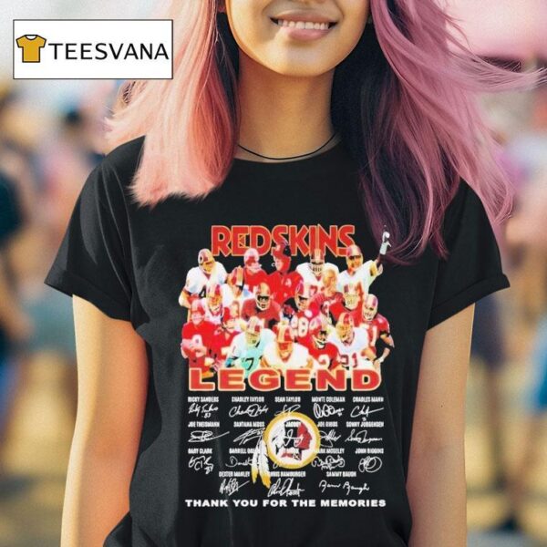 Washington Commanders Redskins Legend Thank You For The Memories Signatures T Shirt