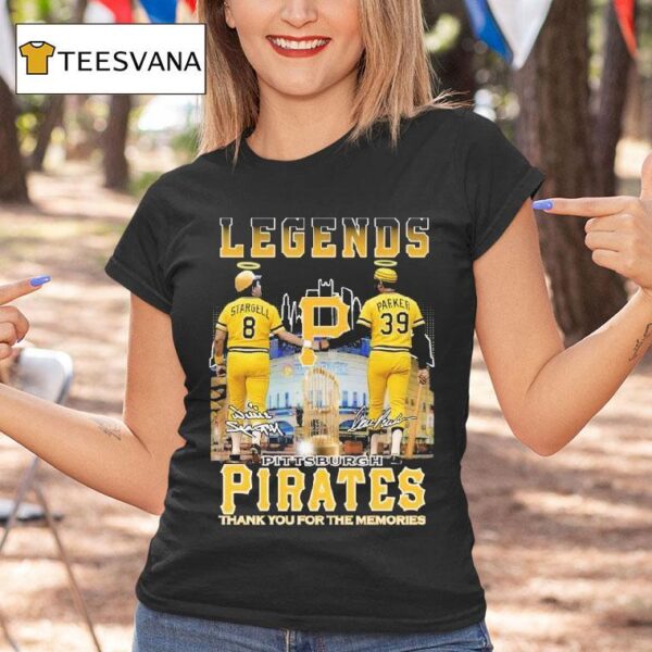 Willie Stargell And Dave Parker Pittsburgh Pirates Legends Thank You For The Memories Signatures T Shirt
