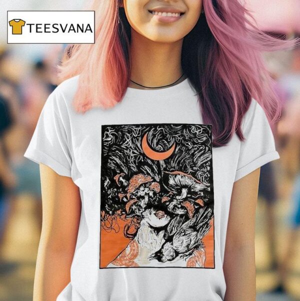 Wolfskulljack Mushroom Moon T Shirt