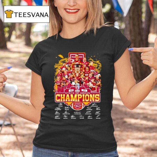 Maroons State Of Origin Champions Signatures T Shirt