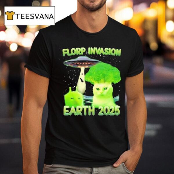 Alien Brainrot Cat Dank Florp Invasion Earth T Shirt