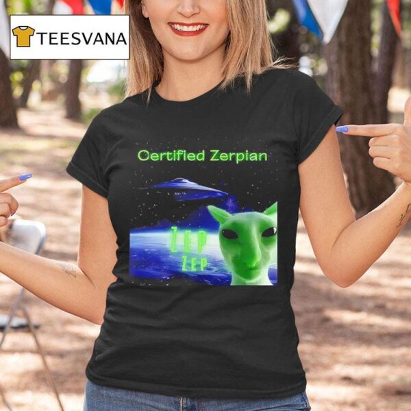 Alien Cat Certified Zerpian T Shirt