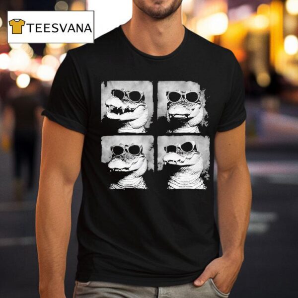 Alligator Alcatraz Crocodile In Sunglasses Quirky T Shirt