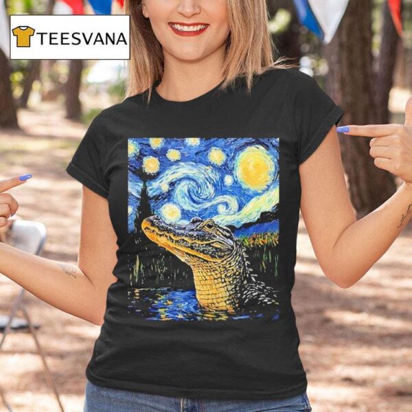 Alligator Alcatraz Van Gogh T Shirt