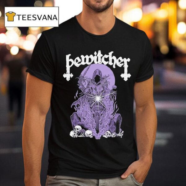 Bewitcher Biker Witch The Devil Always Mins With Rock N Roll T Shirt