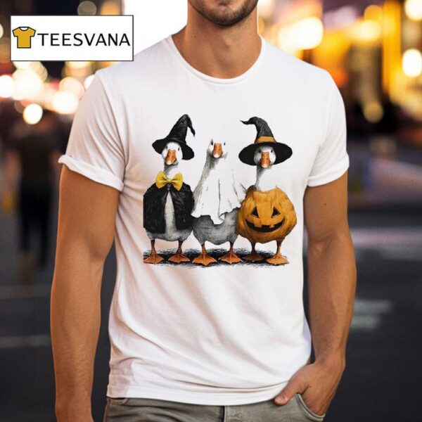 Boo Ghost Goose Witch Halloween T Shirt
