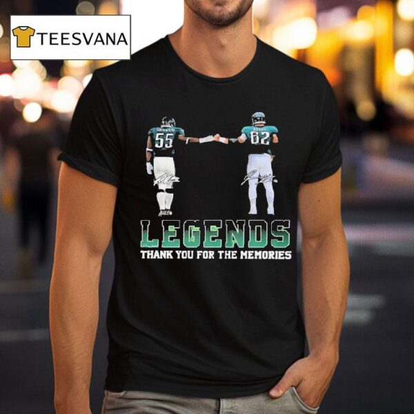 Brandon Graham And Jason Kelce Philadelphia Eagles Legends Thank You For The Memories Signatures T Shirt
