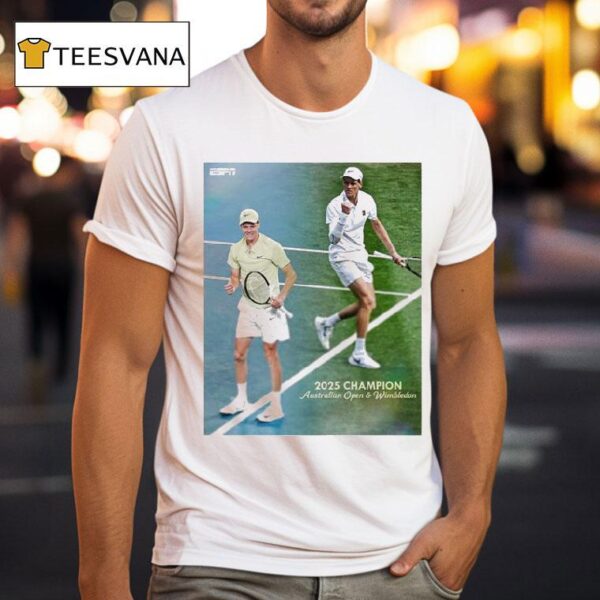 Carlos Alcaraz Australian Open And Wimbledon Jannik Sinner Defeats Defending Wimbledon Champion T Shirt