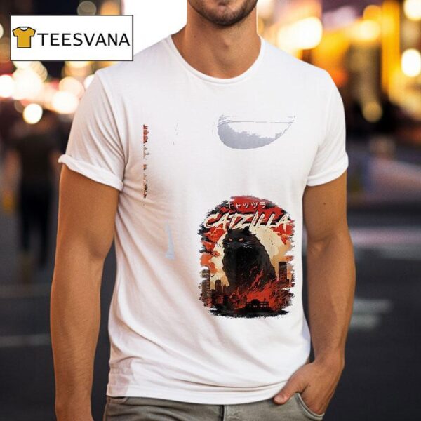 Cat Catzilla Japanese T Shirt