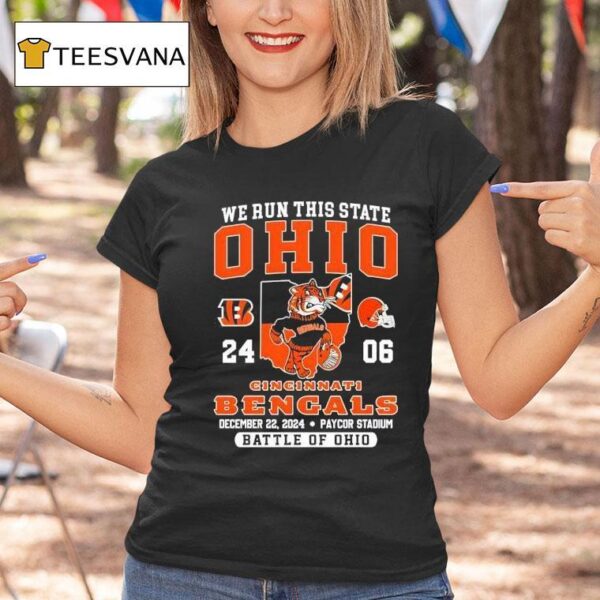 Cincinnati Bengals We Run This State Ohio Battle Of Ohio T Shirt