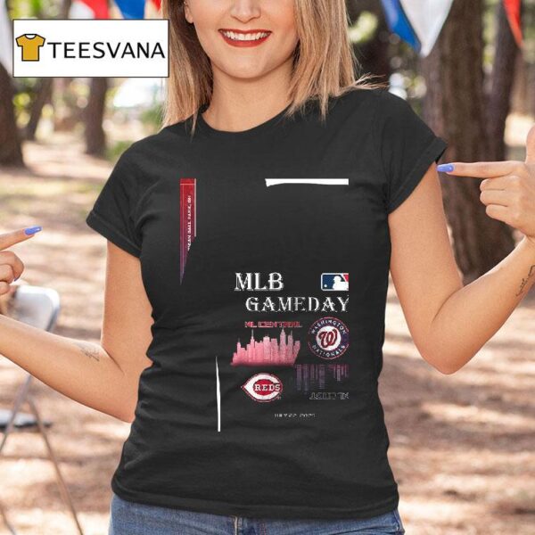 Cincinnati Reds Vs Washington Nationals Mlb Gameday Schedule Skyline City T Shirt