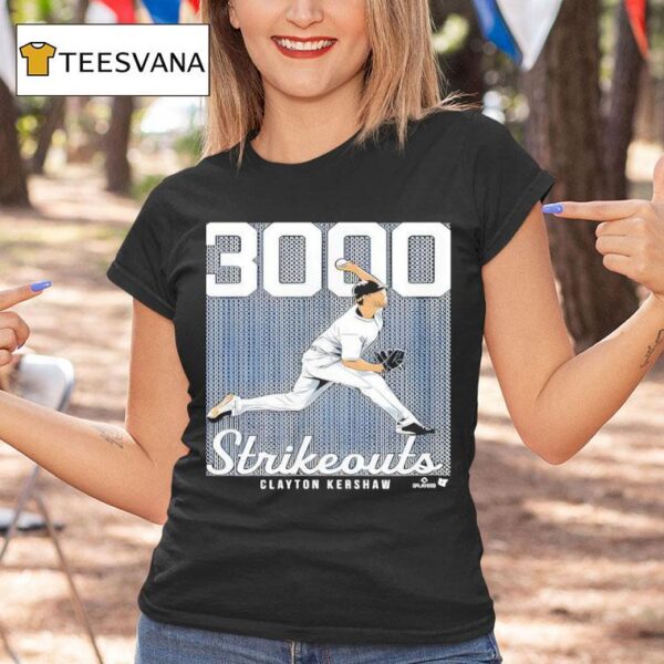 Clayton Kershaw Strikeouts Los Angeles Baseball T Shirt