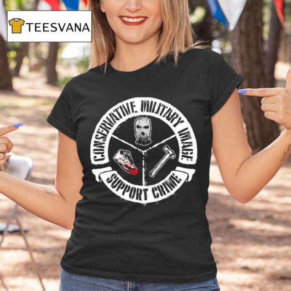 Conservative Military Image X Support Crime Cres T Shirt