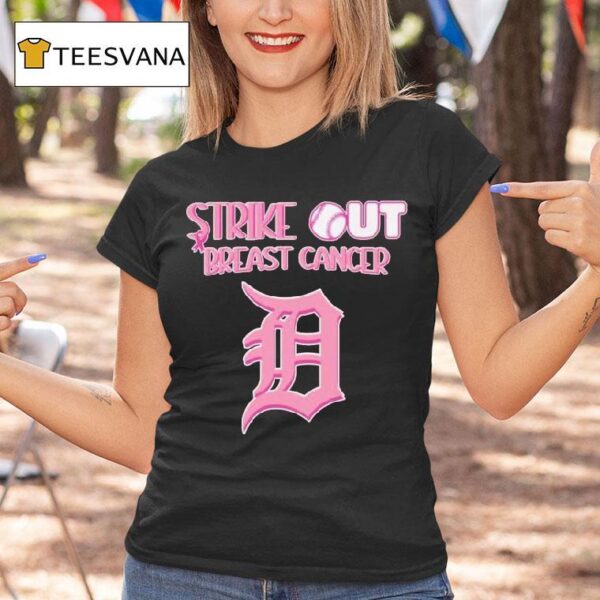 Detroit Tigers Strike Out Breast Cancer T Shirt