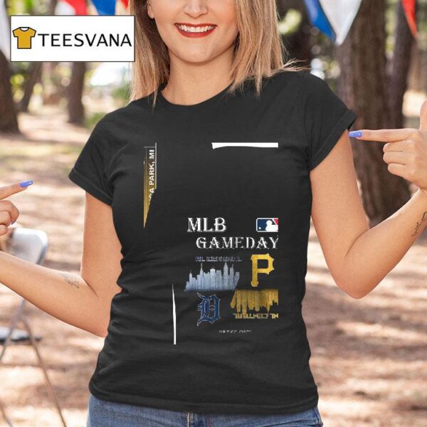 Detroit Tigers Vs Pittsburgh Pirates Mlb Gameday Schedule Skyline City T Shirt