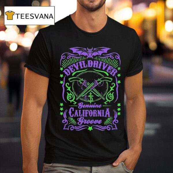 Devildriver Gemini California Groove Crossed Guns T Shirt
