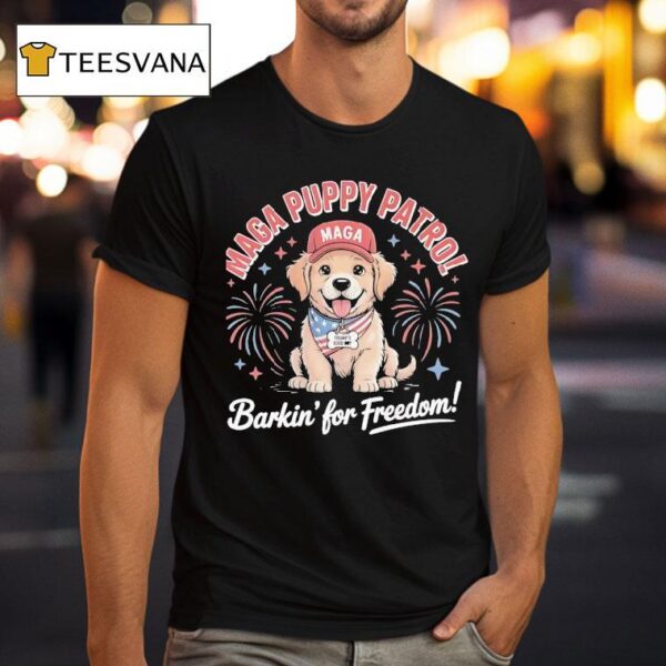 Dog Maga Puppy Patro Barkin For Freedom Usa T Shirt