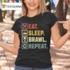 Eat Sleep Brawl Repeat Stars Video Gamer Gaming T Shirt