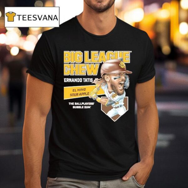 Fernando Tatis Jr San Diego Padres Big League Chew El Nino Sour Apple The Ballplayers Bubble Gum T Shirt