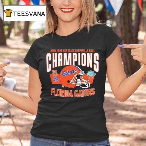 Florida Gators Union Home Mortgage Gasparilla Bowl Game Champions Helme T Shirt
